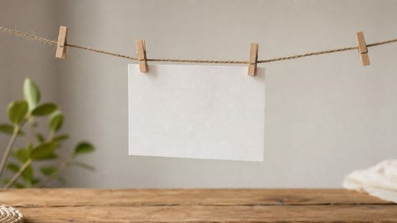 Réaliser une carte DIY façon tableau d’affichage avec mini pinces et ficelle