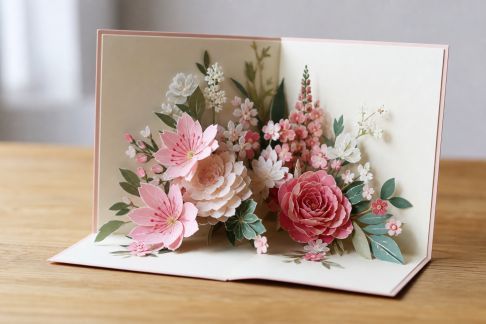 Créer une carte 3D avec des éléments floraux en papier pour un effet waouh