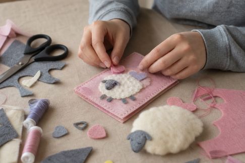 Fabriquer une carte en feutrine : technique simple pour un résultat tout doux