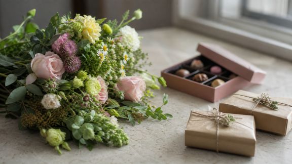 Secrets des bouquets mixtes : mixer fleurs, chocolats et petits cadeaux
